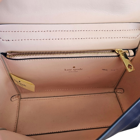 Kate Spade Classy Arbor Hill Charline Blue/cement Crossbody Leather Bag - Picture 7 of 7